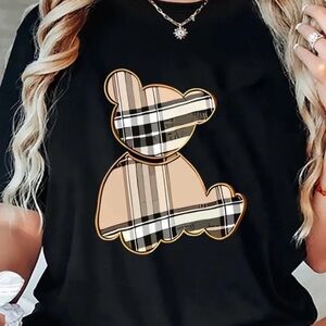 Black T-Shirt with Bear Graphic